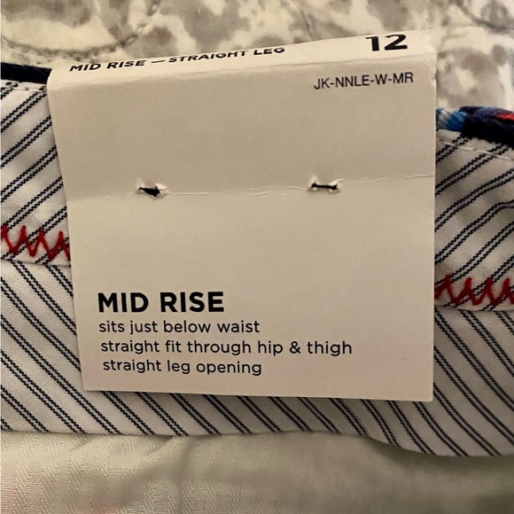 NEW LANDS END MID RISE STRAIGHT LEG CHINO CROP PANTS DEEP SEA FLORAL 12 - Picture 5 of 6